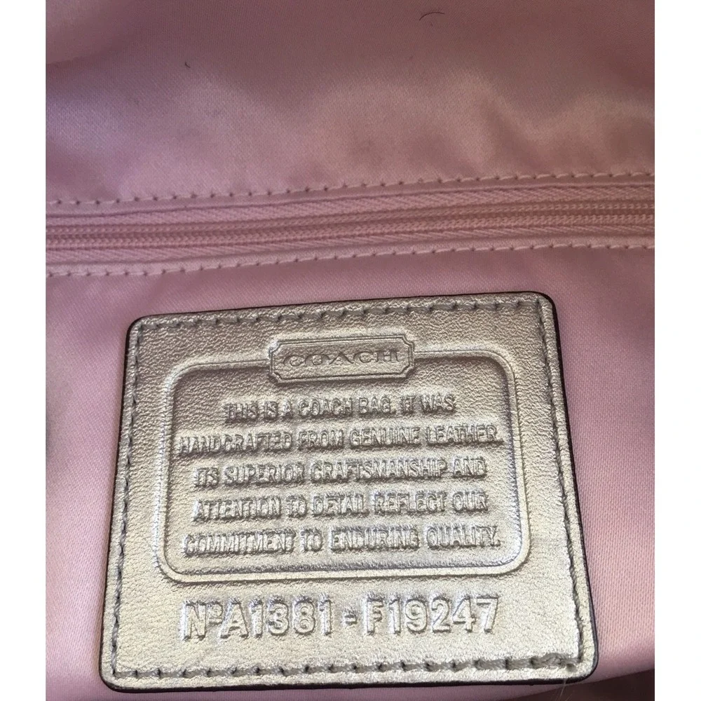 COACH ASHLEY IVORY/CREAM LEATHER SATCHEL TOTE‎ SHOULDER BAG F19247 EUC